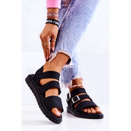 FM1 Black Reese Buckle Sandals 2