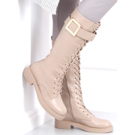 Lace-up boots Naomi Khaki beige 1
