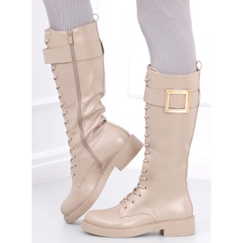 Lace-up boots Naomi Khaki beige 2