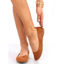 Amela Camel openwork ballerinas brown 1