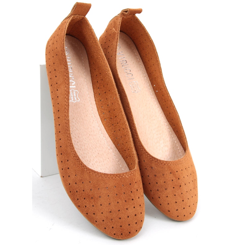 Amela Camel openwork ballerinas brown 2