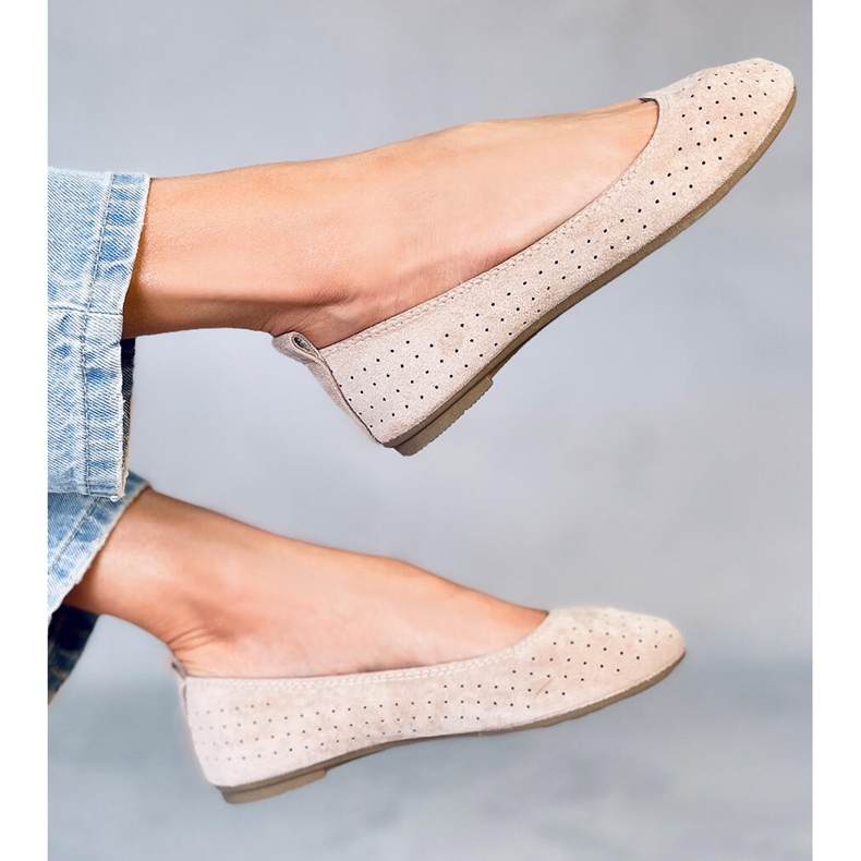 Openwork ballerinas Ameli Beige 1