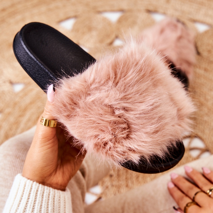 PM1 Slippers With Fur, Rubber Dirty Pink Pollie beige 1 PM1 Slippers With Fur, Rubber Dirty Pink Pollie beige 1