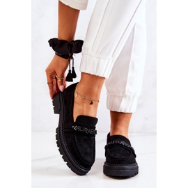 PL5 Suede Loafers Letters La.Fi Black Jenefer 2