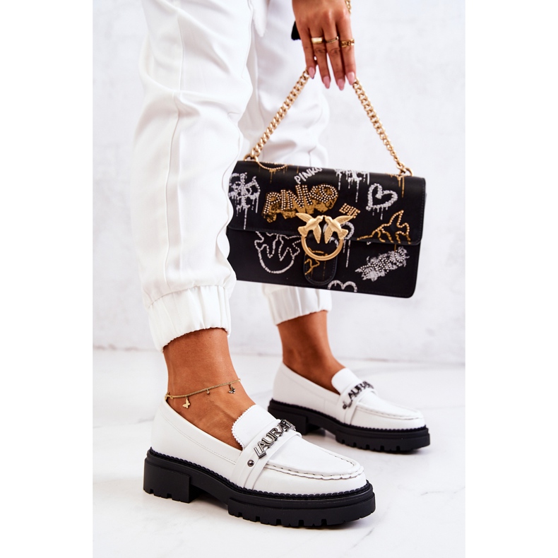 PL5 Leather Loafers Letters La.Fi White Jenefer 1