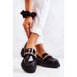 PL5 Lacquered Loafers Letters La.Fi Black Jenefer 2