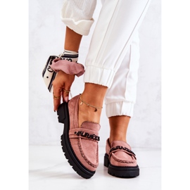 PL5 Suede Loafers Letters La.Fi Dirty Pink Jenefer 2