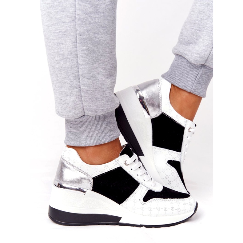 Leather Wedge Sneakers S.Barski Black-White 2 Leather Wedge Sneakers S.Barski Black-White 2