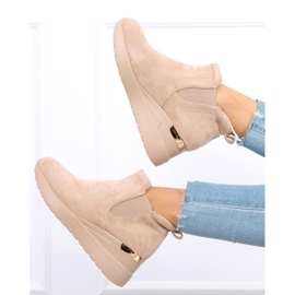 Florens Beige wedge boots 1