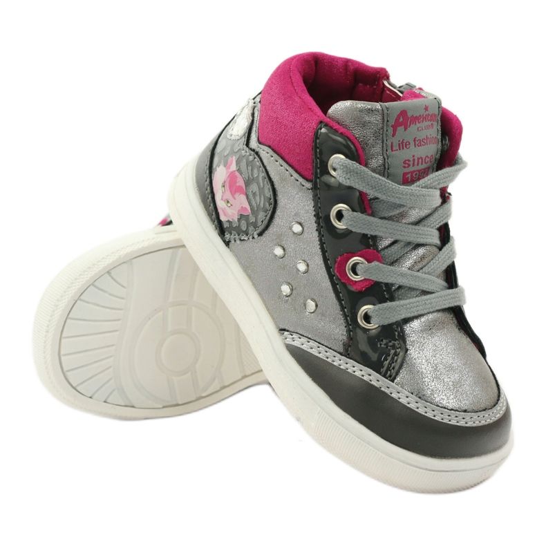 American Club Shoes American 152893 gray sports shoes pink grey 3