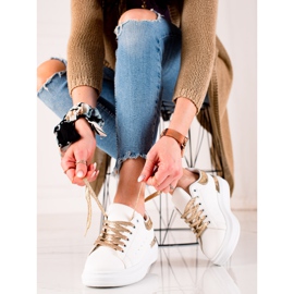 BUONAROTTI Sneakers With Golden Inserts white 1