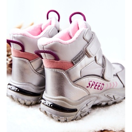 PJ2 Warm Snow Boots With Velcro Silver Percy grey 2