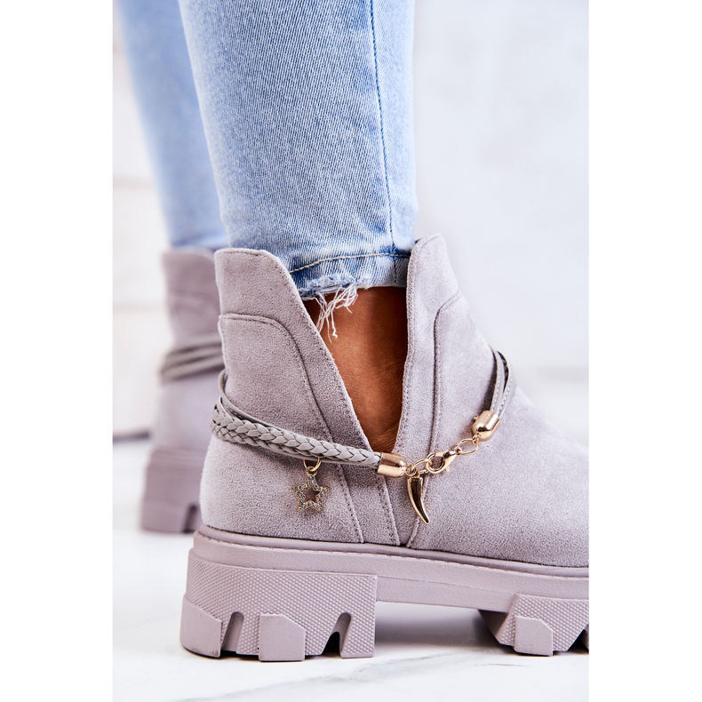 PS1 Suede Worker Boots With Stripes Gray Moriah grey 1