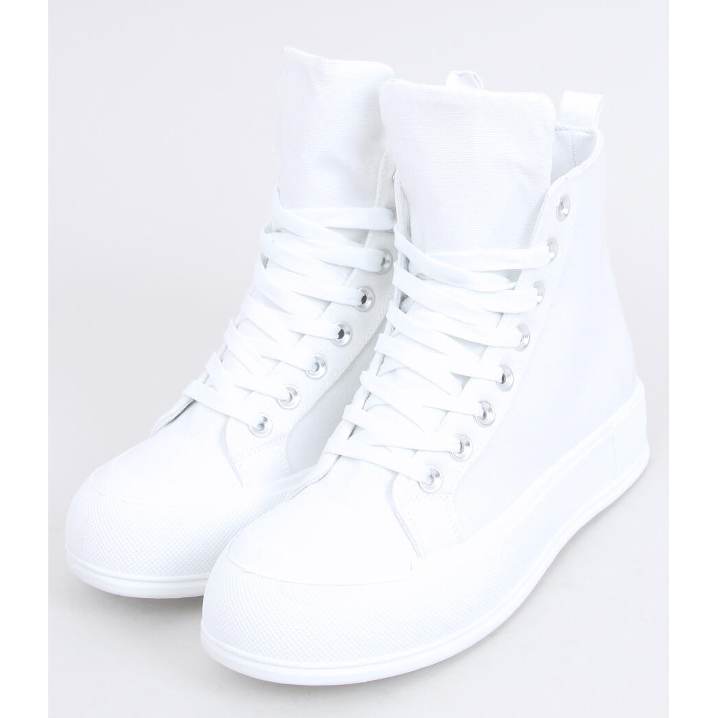 White ankle sneakers best sale