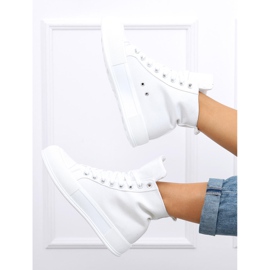 Kenya White canvas ankle sneakers 2