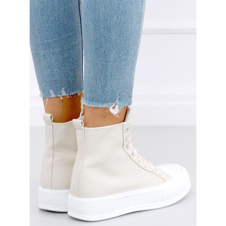 Kenya Beige canvas ankle sneakers 1