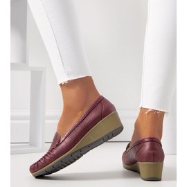 Maroon loafers on the Rua wedge red multicolored 1