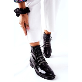 D&A Classic Women's Warm Boots Lacquered Black Reflection 2