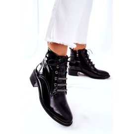 D&A Classic Women's Warm Boots Lacquered Black Reflection 3