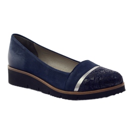 Edeo Women's leather navy blue pumps 2325 1 Edeo Women's leather navy blue pumps 2325 1