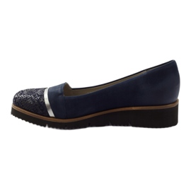Edeo Women's leather navy blue pumps 2325 2 Edeo Women's leather navy blue pumps 2325 2