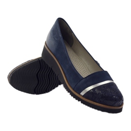 Edeo Women's leather navy blue pumps 2325 3 Edeo Women's leather navy blue pumps 2325 3