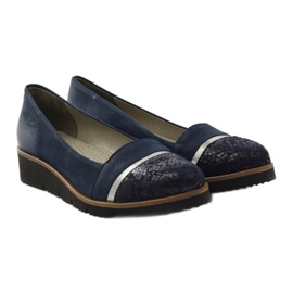Edeo Women's leather navy blue pumps 2325 4 Edeo Women's leather navy blue pumps 2325 4