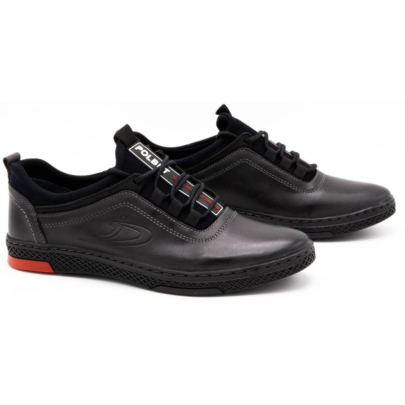 Polbut Men's casual leather shoes K24, gray grey 2