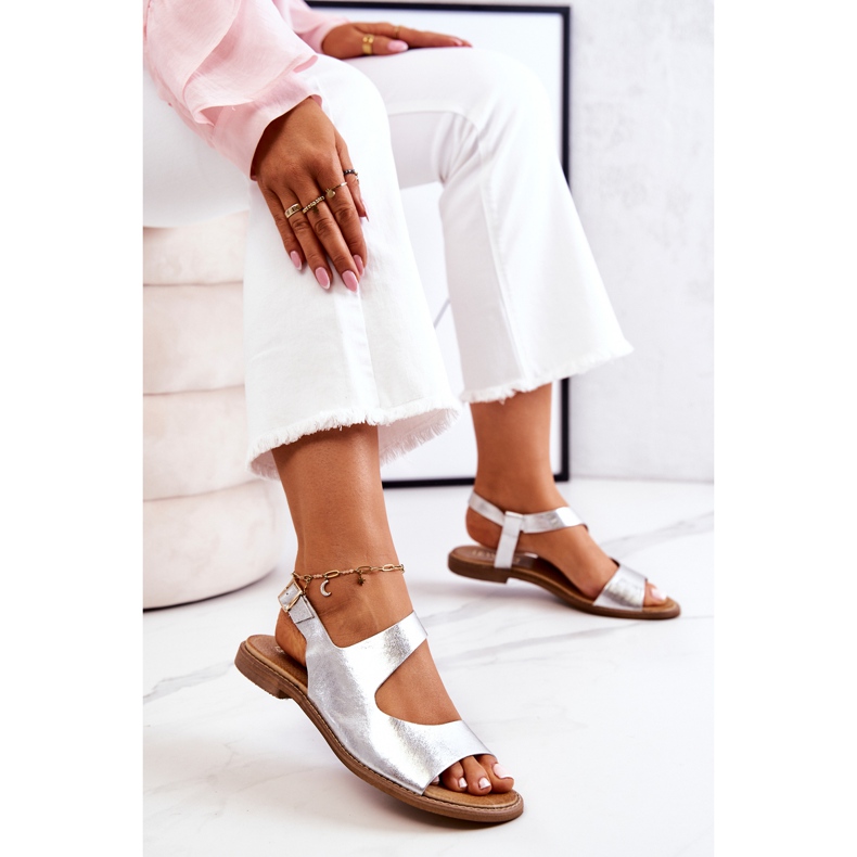 Lewski Shoes Leather Buckle Sandals Lewski 3041 Silver 1 Lewski Shoes Leather Buckle Sandals Lewski 3041 Silver 1