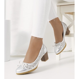 Pereira silver openwork pumps 1
