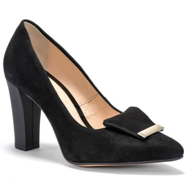 Marco Shoes 1008P black velor pumps with embellishment 2 Marco Shoes 1008P black velor pumps with embellishment 2
