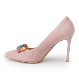 Marco Shoes 1057P pink studs with large stones 2