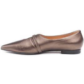 Marco Shoes Slim 1332P metallic ballerinas with a strap brown 2