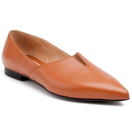 Marco Shoes Caramel women's Marco 1285P ballerinas with a cut-out brown 1