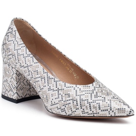 Marco Shoes Elegant women's pumps with a snake motif grey 1