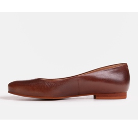 Marco Shoes Brown grain leather ballerinas 1 Marco Shoes Brown grain leather ballerinas 1