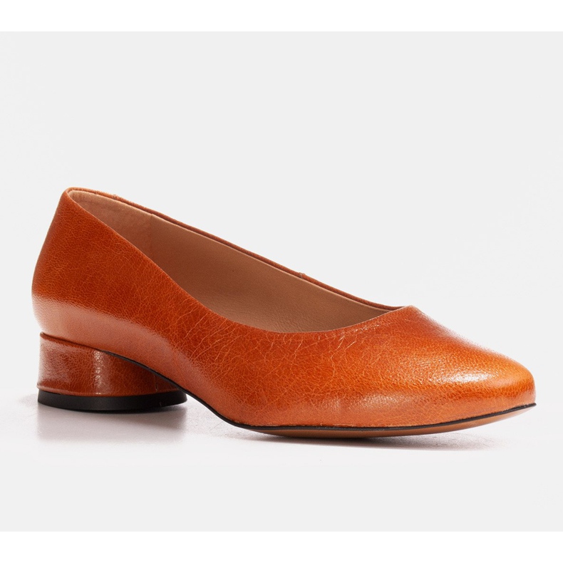 Marco Shoes Brown grain leather ballerinas 1