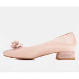 Marco Shoes Elegant 1811P pink ballerinas with a bow 4