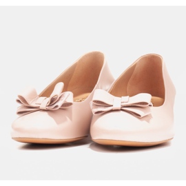 Marco Shoes Elegant 1811P pink ballerinas with a bow 1