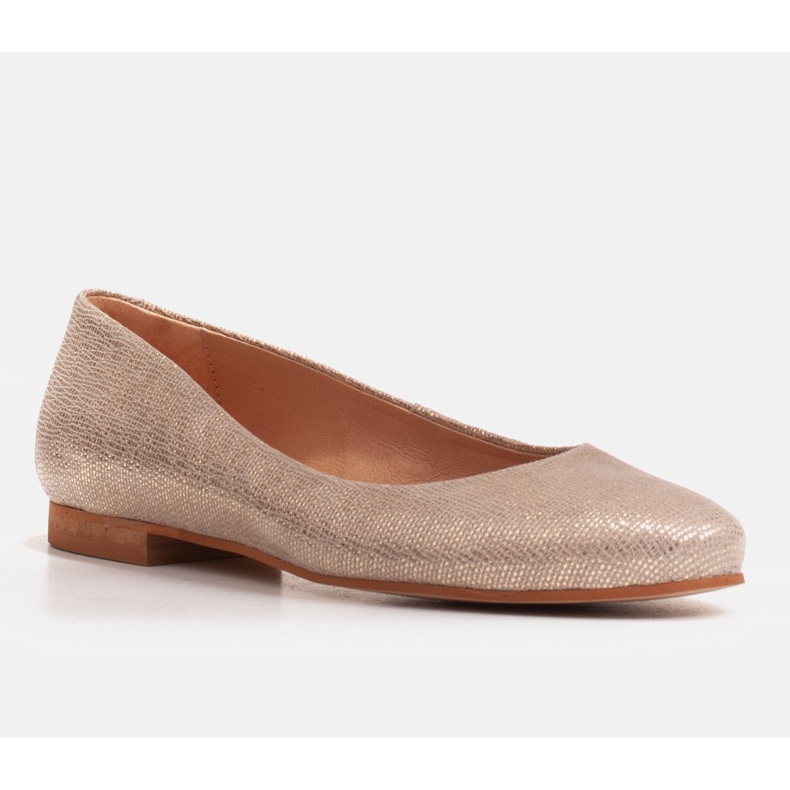 Marco Shoes Soft suede leather ballerinas golden 1