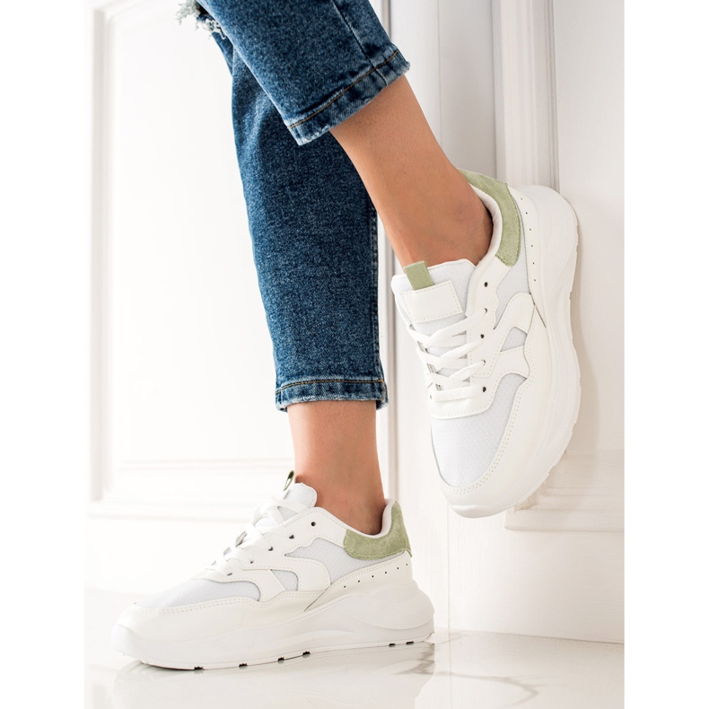 TRENDI Stylish Sneakers With Glitter white 1