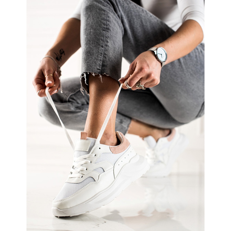 TRENDI Stylish Sneakers With Glitter white 2