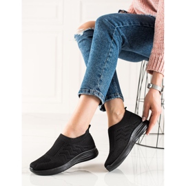 Renda Slip-on Openwork Sports Shoes black 2