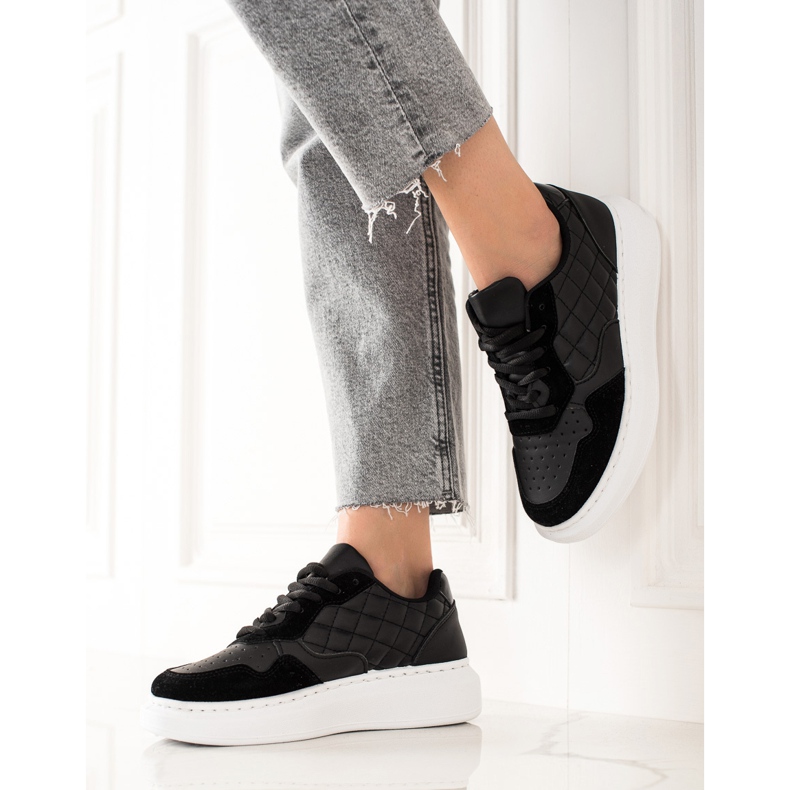 BUONAROTTI Quilted Sport Shoes Sneakers black 1 BUONAROTTI Quilted Sport Shoes Sneakers black 1