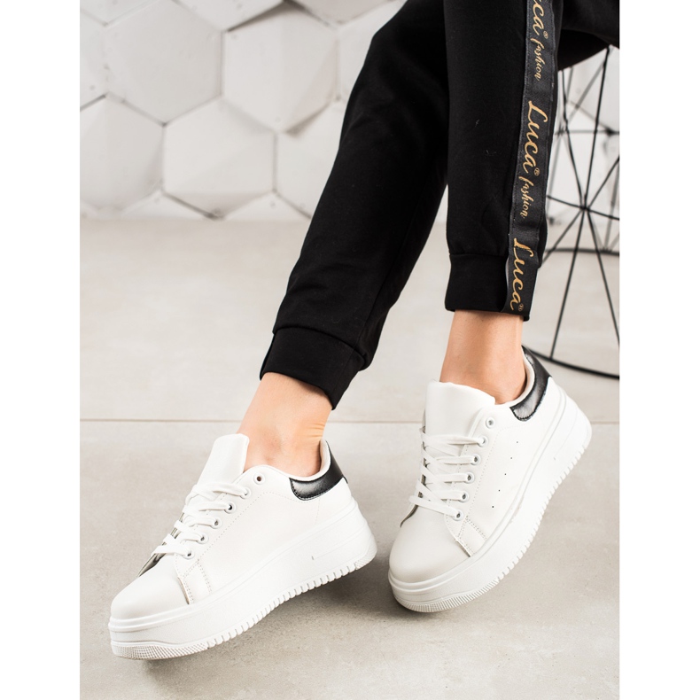 Fashionable Sneakers On The Platform white black 1