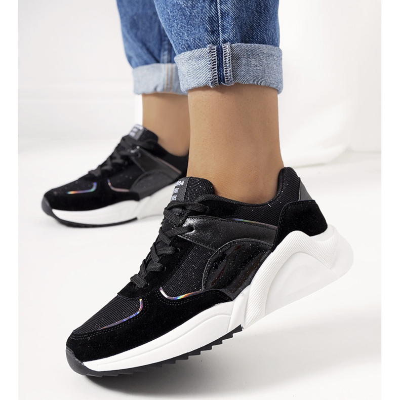 Black shiny Cotter sneakers 1