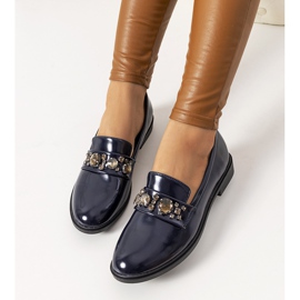 Navy blue loafers from Shinn 1
