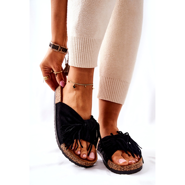 FW1 Black Taryne Cork Sole Flip-Flops 2