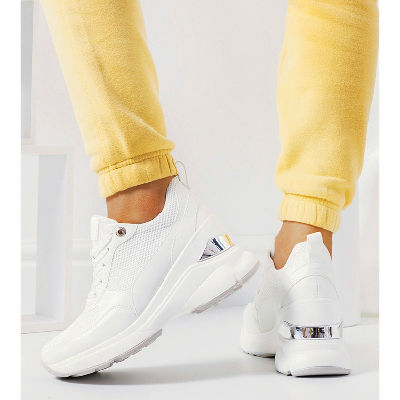 White Cleveland wedge sneakers 1