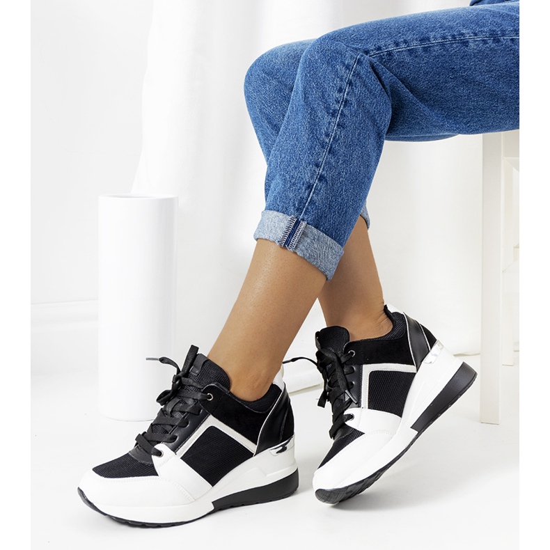 Black and white sneakers on the Lockett wedge 1